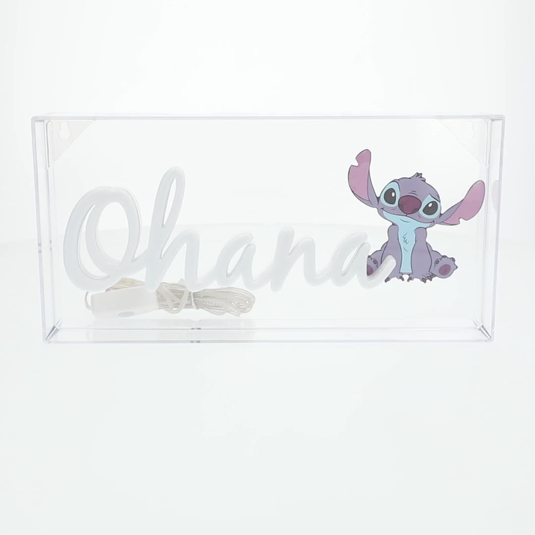 Paladone Disney Stitch Ohana Neon LED Light, 15cm x 30cm, USB
