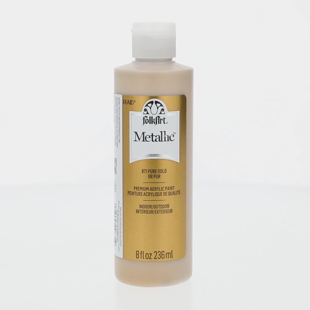 FolkArt, Metallic Acrylic Craft Paint, 8 fl oz, Pure Gold