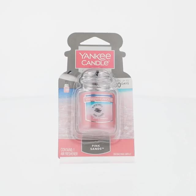 Yankee Candle Car Jar Ultimate Pink Sands Scent, Hanging Car Air Freshener, 1 Count