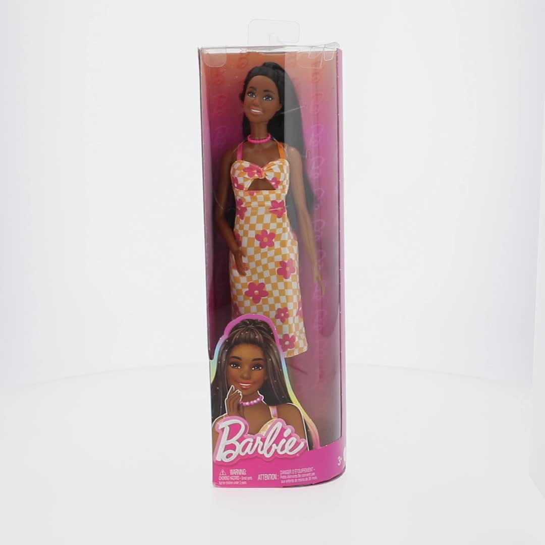 Barbie Fashionistas Doll #233 with Black Hair in Checkered Flower