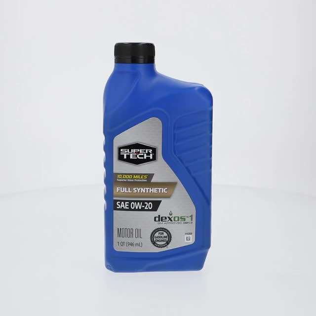 Super Tech Full Synthetic SAE 0W-20 Motor Oil 1 Quart with Wear