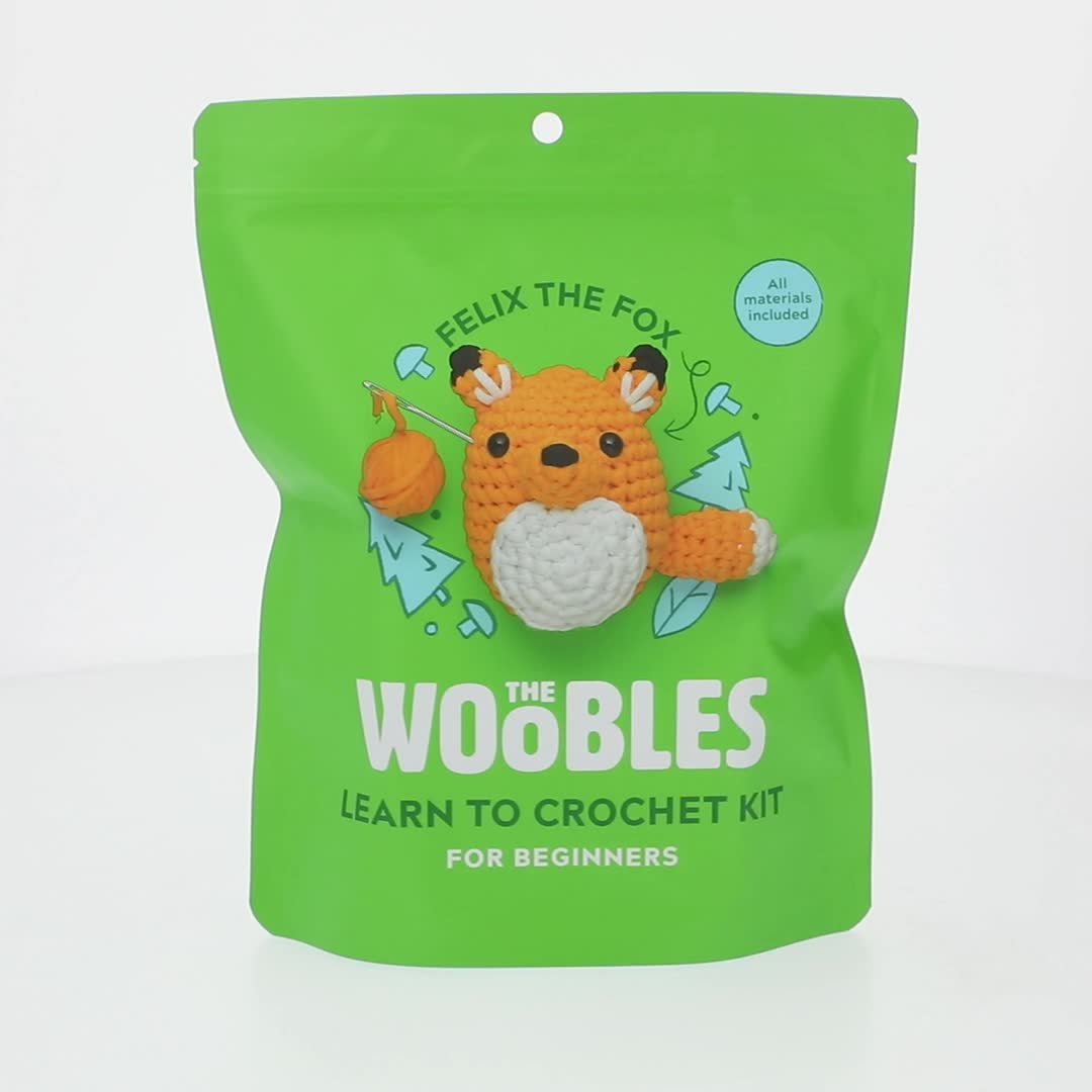 The Woobles Beginner Crochet Amigurumi Kits - Fox with Easy Peasy