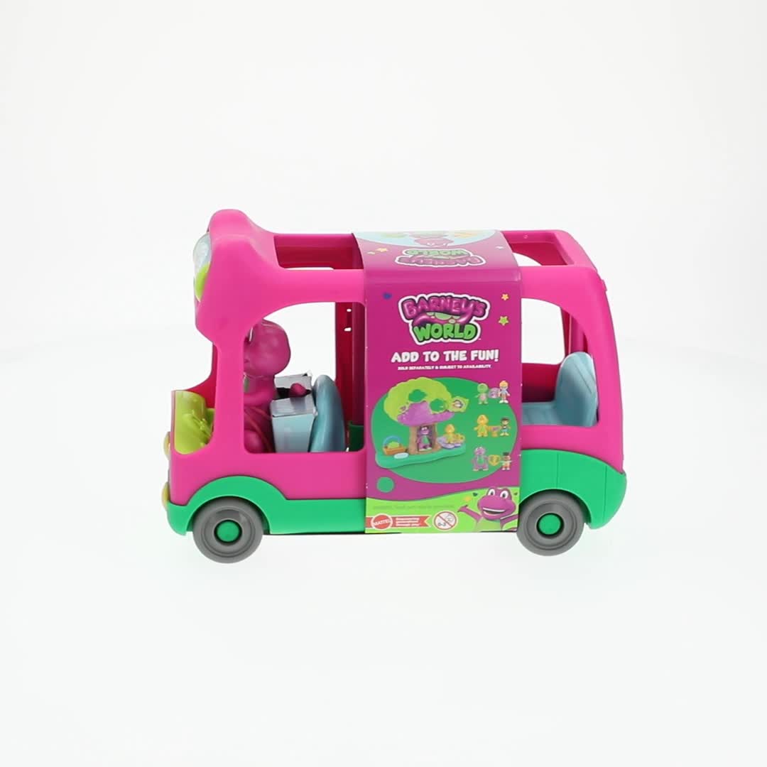 Fisher-Price Barney's World Adventure Bus Push-Along Toy & Barney