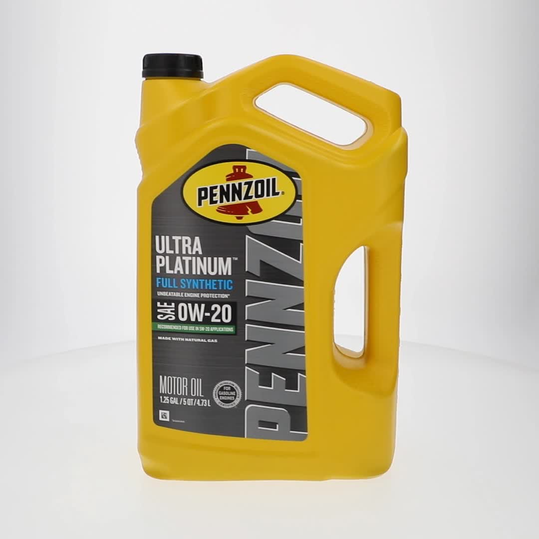 Pennzoil Ultra Platinum Full Synthetic 0W-20 Motor Oil, 5 Quart