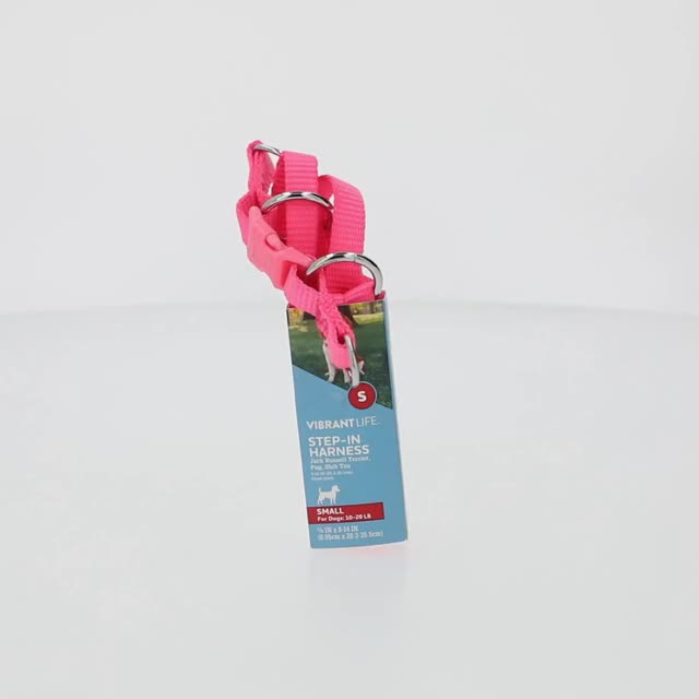Vibrant Life Polyester Adjustable Step-in Dog Harness Pink