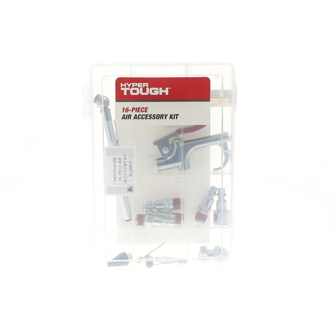 Hyper Tough 16 Piece Air Accessory Kit with Brass Steel Components