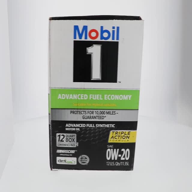 Mobil 1 0W-20 Advanced Fuel Economy Full Synthetic Motor Oil, 12
