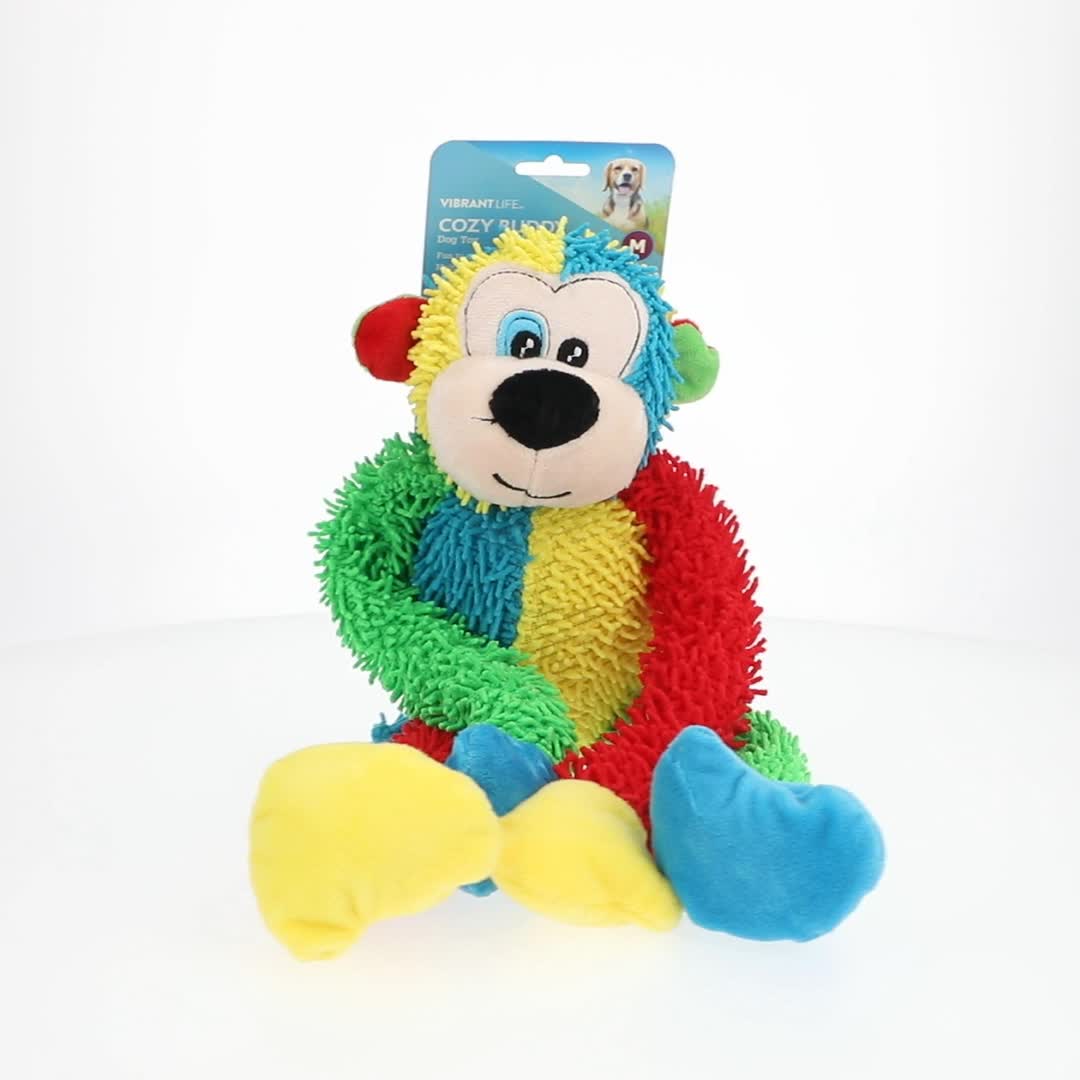 Vibrant Life Multicrew Monkey Plush Dog Toy, 18 inches, with Six