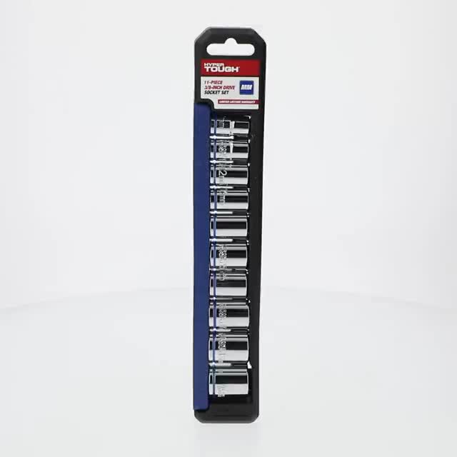 Hyper Tough 11-Piece 3/8 Inch Drive Metric Socket Set Chrome